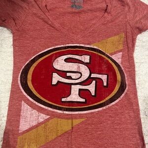NFL Women's Red and Gold Top